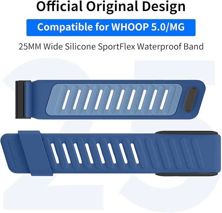 3 Pack Silicone SportFlex Bands Compatible with WHOOP 5.0/MG Band for Men Women - Soft, Breathable & Comfortable, Adjustable Waterproof Replacement Wristbands Straps- Not Compatible with Gen 4