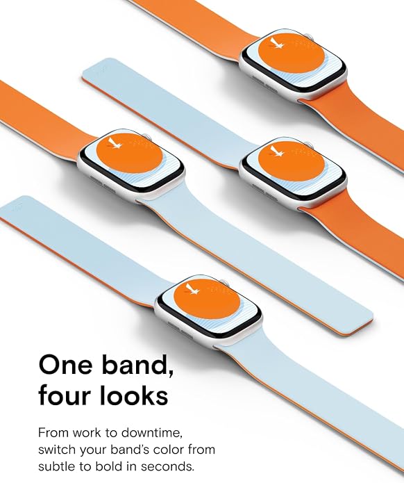 MOFT Snap Duo Watch Bands Compatible with Apple Watch, Quick Magnetic Wear, Duo-Color Design & Soft Silicone, iWatch Bands for Ultra 3/2/1, Series 11/10/9/8/7/SE/6/5/4/3/2/1, 38/40/41/42/44/45/46/49mm