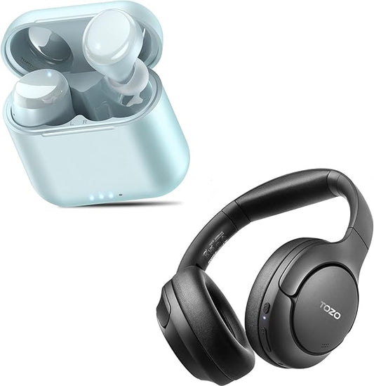 TOZO T6 Wireless Earbuds, IPX8 Waterproof Ear Buds HT2 Hybrid Active Noise Cancelling Headphones
