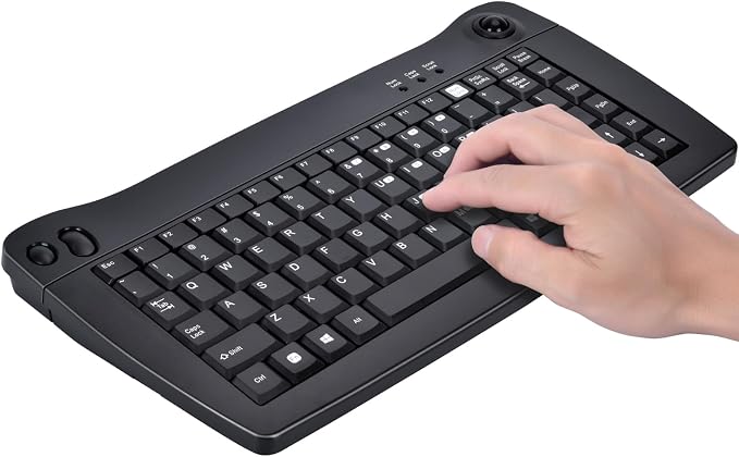 MCSaite MC-8040RF 2.4G Wireless and Bluetooth Mini Keyboard with Built-in Trackball Mouse Multi-Device for Smart TV, TV Box, TV-Connected Computer, Mac, HTPC