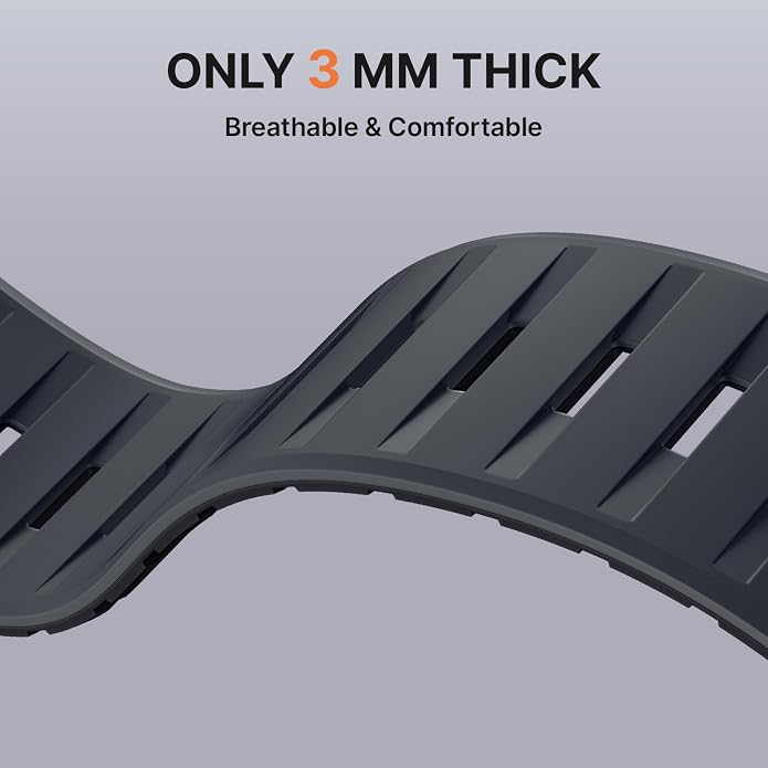 Bandletic Magnetic Watch band Compatible with Apple Watch Bands - Magnet Bands 49mm 46mm 45mm 44mm 42mm Men Women, Rugged Silicone Strap for iWatch Series 11/10/9/8/7/SE3/SE2/SE/6/5/4/3/2/1