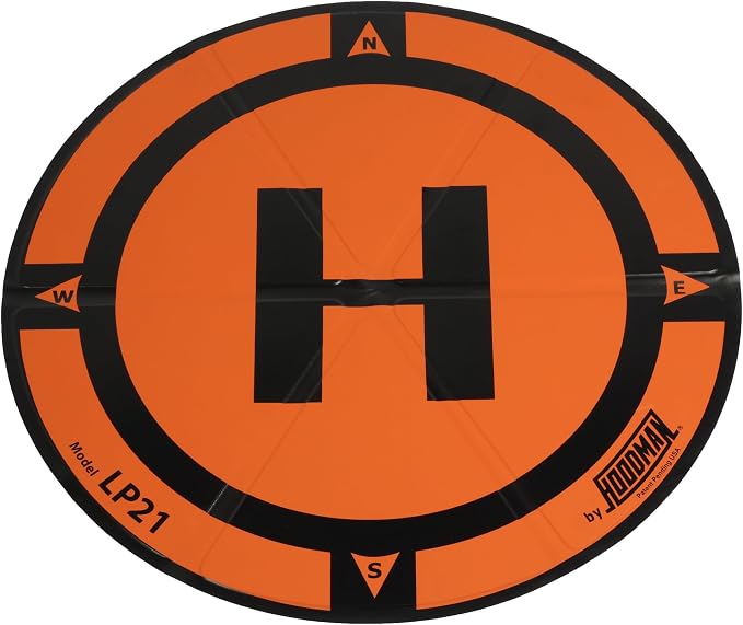 Hoodman Weighted Trifold UAV Drone Landing Pad LP21 fits Mini 4 Pro, mini 3 pro, mavic and spark. Durable, No Stakes Required, collapses to one sixth of deployed size