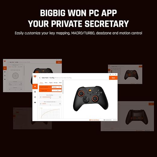 PC Controllers, BIGBIG WON Gale Hall Wireless Controllers, Motion Control, Hall Joysticks&Triggers, 3 Pairs of Thumbsticks, PC App Game Controllers for Switch/Switch2/iOS/Android Wireless Gaming Controller