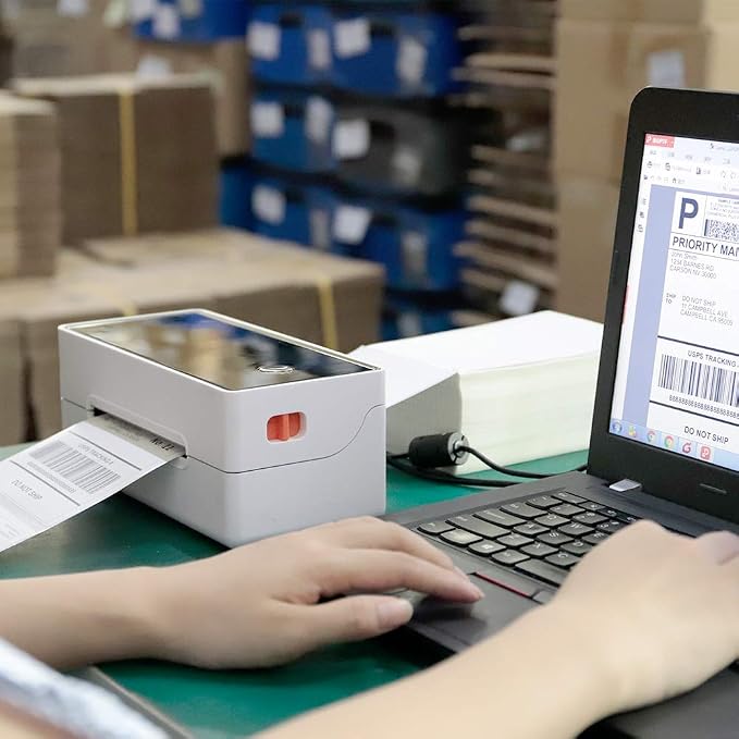 Phomemo Potable 4x6 Shipping Label Printer with 500PCS Fan-Fold 4x6 Thermal Direct Shipping Labels