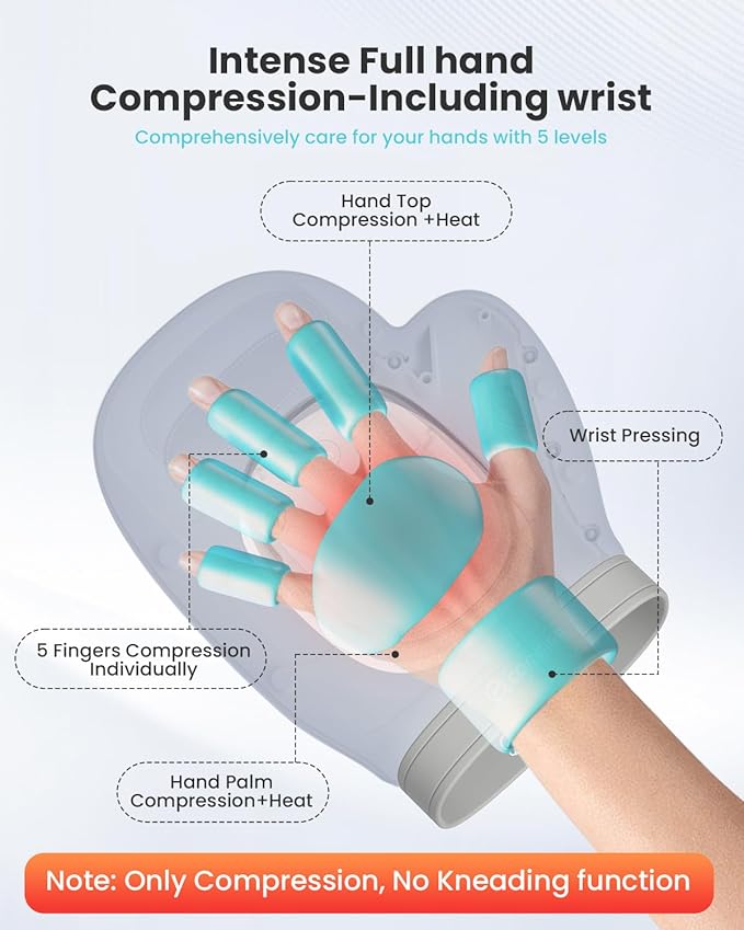 COMFIER Cordless Hand Massagerwith Heat and Compression, Updated Bigger Electric Hand Massage for Arthritis and Carpal Tunnel,Wrist Massage Used at Home,Office, 【2026】 Fathers Day Gift for Men,Blue