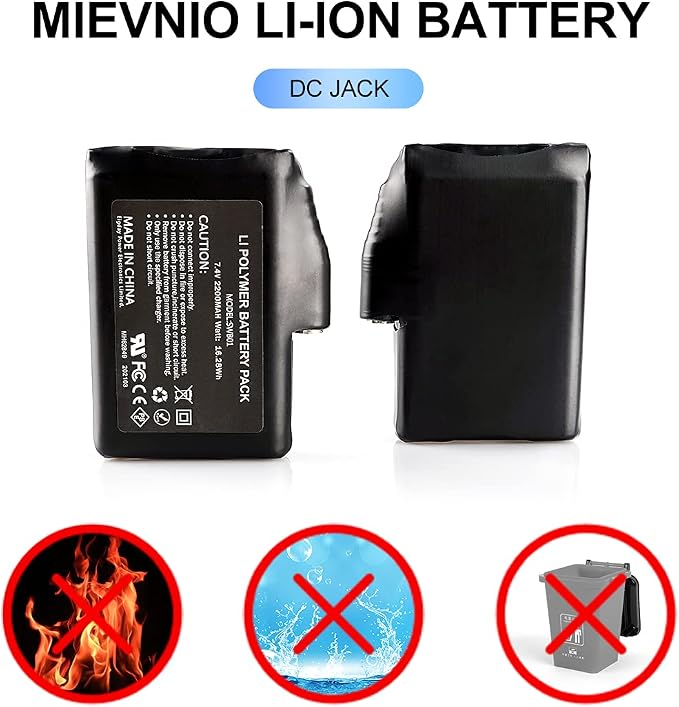 7.4V 2200MAH Rechargeable Li-Polymer Electric Batteries for Heated Gloves,Warmer Winter Heated Fleece Cap and Thermal Heated Socks (2 Pack Included)