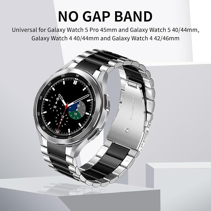 GOLDTOLUCK No Gap Stainless Steel Band Compatible with Samsung Galaxy Watch 8 7 6 5 4 Classic FE Pro Ultra 40mm 44mm 46mm 43mm 47mm 45mm 42mm Replacement Men Women Milanese Metal Elegant Casual