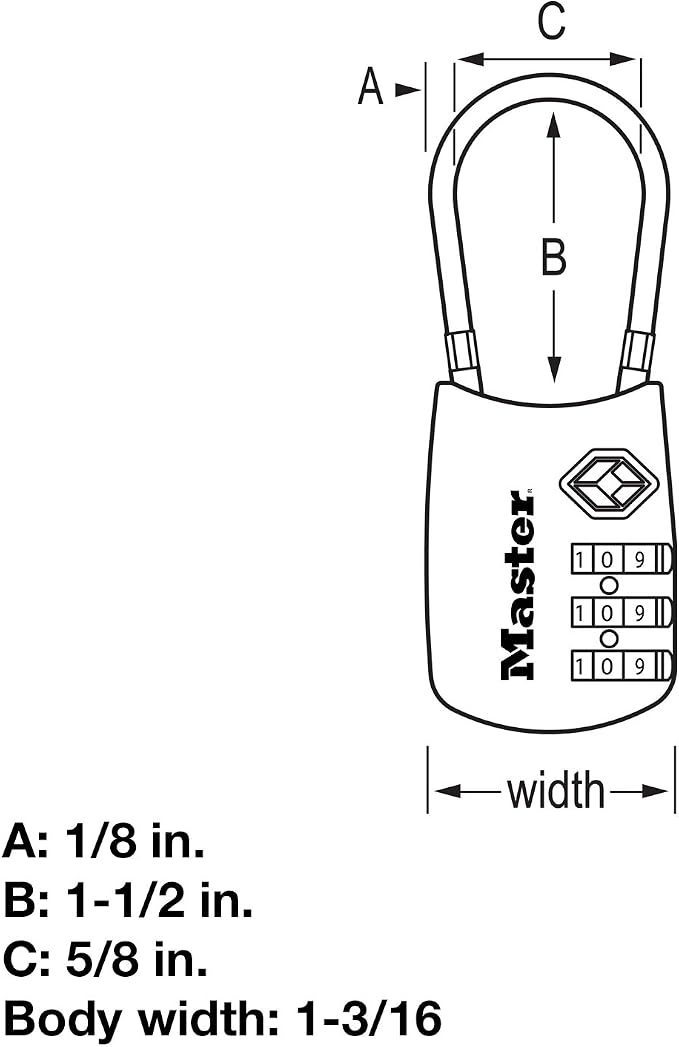 Master Lock 4688D Set Your Own Combination TSA Approved Luggage Lock, 2 Pack, Assorted