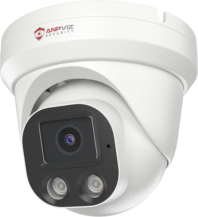 Anpviz 4K PoE IP Camera, 8MP Turret Security IP Camera Outdoor Indoor Wired, AI Human Vehicle Motion Detection, 100FT Smart Dual Light Color Night Vision, Built-in Mic, NDAA, IPC-D3283W-S (U Series)