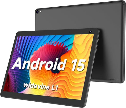 COOPERS Tablet 10 inch, Android 15 Tablet, 32GB ROM 1TB Expand Computer Tablets, Quad Core Processor 6000mAh Battery, 1280x800 IPS Touch Screen, 2+8MP Dual HD Camera, Bluetooth WiFi Tablets PC