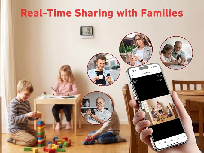 Hygrometer with Hidden Camera 4K WiFi Nanny Cam with Humidity and Tempreture Monitor, Motion Detection, Night Vision, Live View by Phone