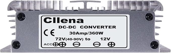 DC 40V-90V to 12V Converter Voltage Regulator Reducer 48V 60V 72V Step Down to 12V 30A 360W Converter Waterproof Buck Transformer Power Supply for Golf Cart Club Car LED Light