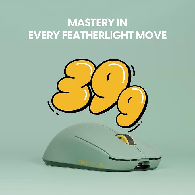 Pulsar Gaming Gears X2 Crazylight Wireless Gaming Mouse, Ultra Lightweight 1.38 oz (39g), Optical Switch, 32000 DPI, 750 IPS, XS-1 Sensor, 8k Compatible (Medium, Wildscape Forest)