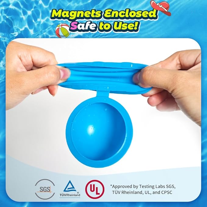 Smirodi 6 Pcs Reusable Water Balloons, Pool Beach Water Toys for Boys and Girls, Summer Toys for Kids Ages 3-12, Magnetic Water Ball for Outdoor Activities