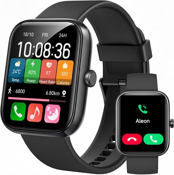 Smart Watch for Women Men with Bluetooth Call, Alexa Built-in Smartwatch, 1.83"DIY Dial Fitness Watch with Sleep Heart Rate Monitor, 110+ Sport Modes, IP68 Waterproof Watch Compatible with Android iOS