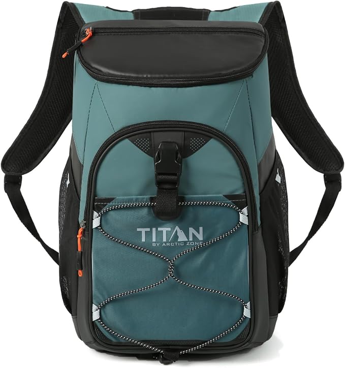 Titan by Arctic Zone Backpack Cooler, Insulated Soft Sided Bag with Leak Proof Lining and Padded Straps, for Lunch, Picnic, and Travel, 24 Can Capacity