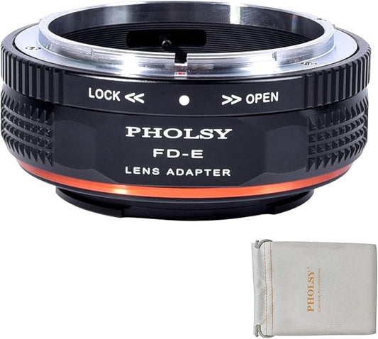 PHOLSY Lens Mount Adapter with Aperture Lever Compatible with Canon FD FL Lens to E Mount Camera Compatible with Sony a1 a9ii a7S a7R a7C a7 iv/iii/ii, a7 a6600 a6500 a6400 a6300 a6000 NEX etc.