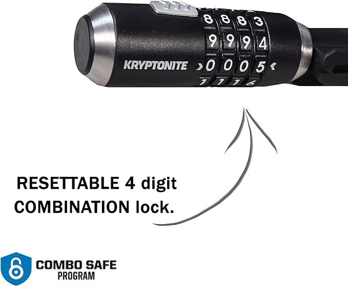 Kryptonite KryptoFlex Bike Lock Cable, 2FT/6FT/10FT Long 12mm Thick Heavy Duty Braided Steel Cable Anti-Theft Security Lock for Outdoor Equipment, Combination/Key Bike Lock