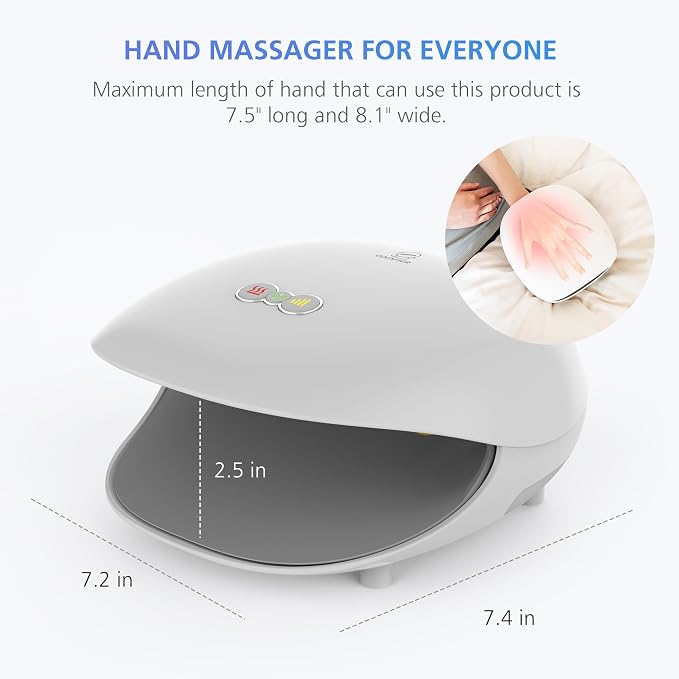 COMFIER FSA Wireless Hand Massager with Heat,3 Levels Compression & Heating,Rechargeable Hand Massager Machine for Carpal Tunnel,【2026】 Gift for Men,Women，HSA