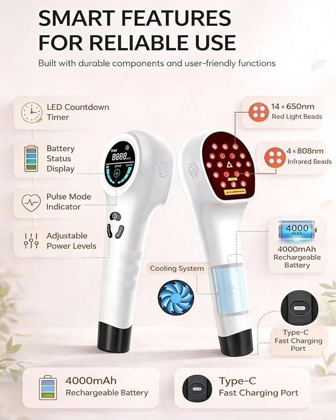 Cold Laser Therapy Device for Dogs & Cats, Pet Pain Relief & Joint Support Tool, Multi-Wavelength Red & Infrared Light Therapy for Arthritis, Muscle & Mobility Care, Safe Home Use