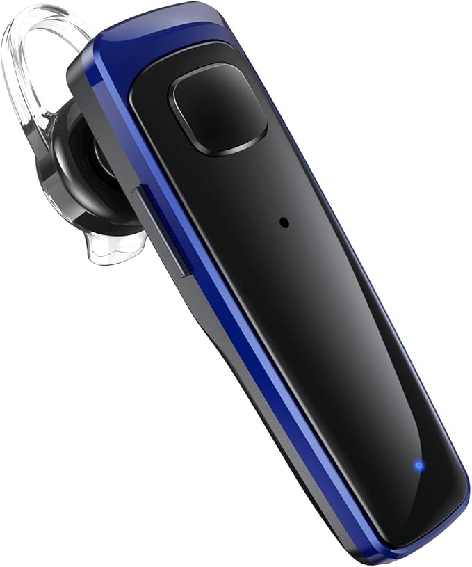 ADADPU Bluetooth Headset - V5.0 Wireless Handsfree Earpiece Built-in Dual Mic Noise Cancelling, 10 Days Standby 16Hrs HD Talktime Ultralight Headset for iPhone Android Samsung Laptop(Blue)
