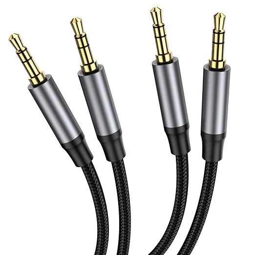 3.5mm Audio Cable 10FT, 2Pack 3.5mm Male to Male Headphone Cable, Stereo Audio Jack Adapter Cable for Headphone, Car Audio, Laptop, Smartphone, Home Stereos, Speaker and More.