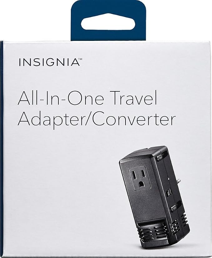Insignia - All-In-One Travel Adapter/Converter - Black