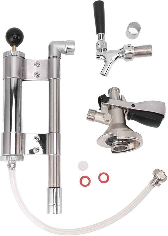 Stainless Steel Beer Tap Hand Pump for Kegs - Portable 8 Inch Draft Dispenser with Reusable Design for Home Party Camping Picnic Outdoor Events(Type A)