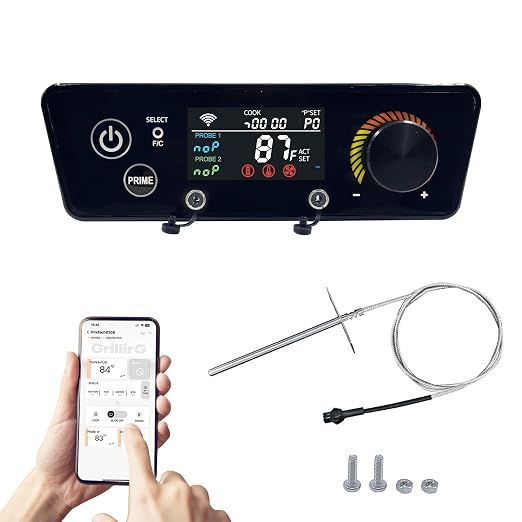 Upgraded WiFi PID Trapezoid Control Board with Smart APP Control for Pit Boss Wood Pellet Grill Lexington 540/Classic 700/Austin XL 1000/440FB1 Matte Black Models, RTD Temperature Probe