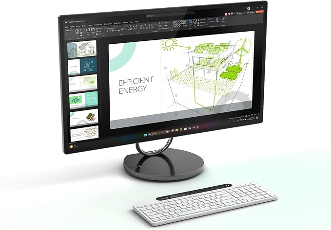 Lenovo 800 Self-Charging Bluetooth Keyboard, Uses Ambient Light for Charging, Bluetooth 5.1, Supports 3 Devices, Battery Free, Wireless, White