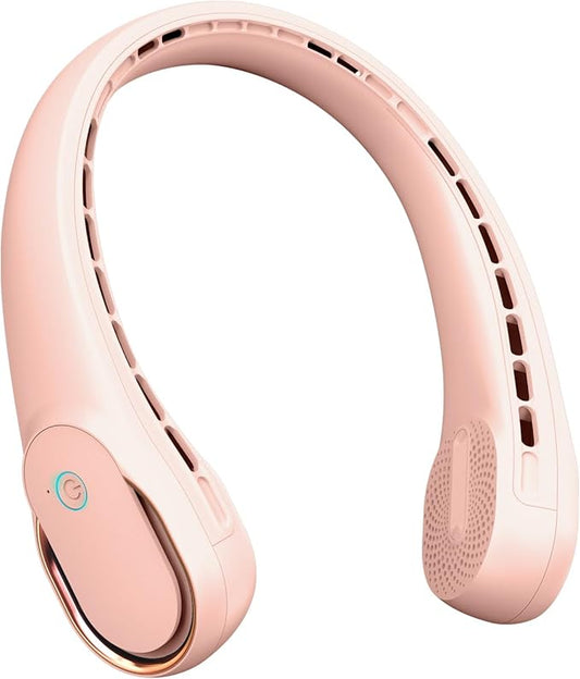 FrSara Neck Fan, Portable Personal Fan Strong Wind, 4000mAh, Air Volume,360° Cooling, No Hair Twisting, Air Volume On 2 Sides, Non-Slip, Quick Charge, Long Use Time, Gift for Women, Men, Birthday