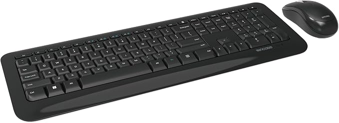 Incase Desktop 850 Keyboard & Mouse Combo – Designed by Microsoft –Wireless Connection, Precision Tracking, Wireless AES 128-Bit Encryption, Windows Shortcut Keys, Ambidextrous Design – Black