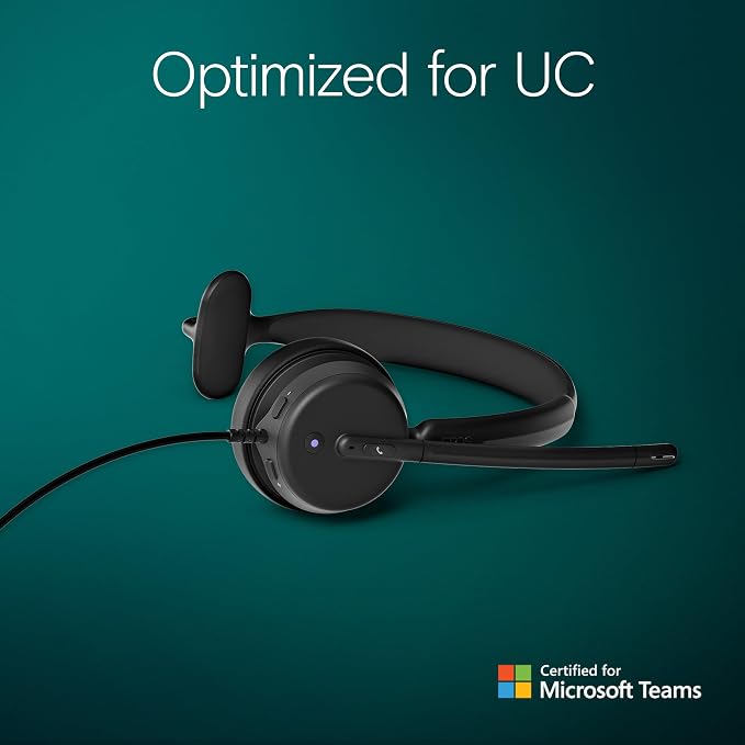 EPOS Impact 430T Mono USB C and USB A On-Ear Headset with Dual Noise-Canceling Mics, Microsoft Teams Certified, Plug-and-Play, Zoom Compatible, Ideal for Home Office & Business Calls