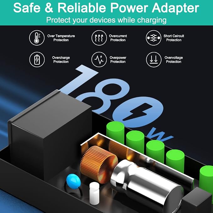 HKY 19.5V 180W AC Adapter Fit Sony LED TV Bravia X900E XBR-55X900E XBR-49X900E XBR-55X905E KD-55X8566D KD-55X8500D XBR-55X800E KDL-55W800B KD-55SD8505BU KD-50SD8005 XBR-49X805E Power Supply Charger