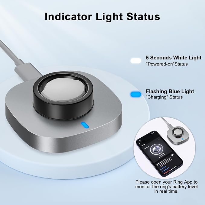 ZOOROO Charger Compatible with Aura-Ring Gen 3 Size 8, Fast Charging Dock with USB-C Cable