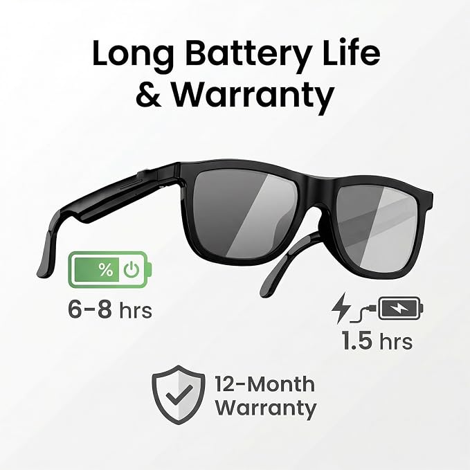 Electrochromic AI Glasses for Men & Women, Bluetooth Smart Glasses Powered by ChatGPT, AI Real-time Translation with 164 Languages, Music Play, Hands-Free Calls, Sunglasses for Daily Use, Travel
