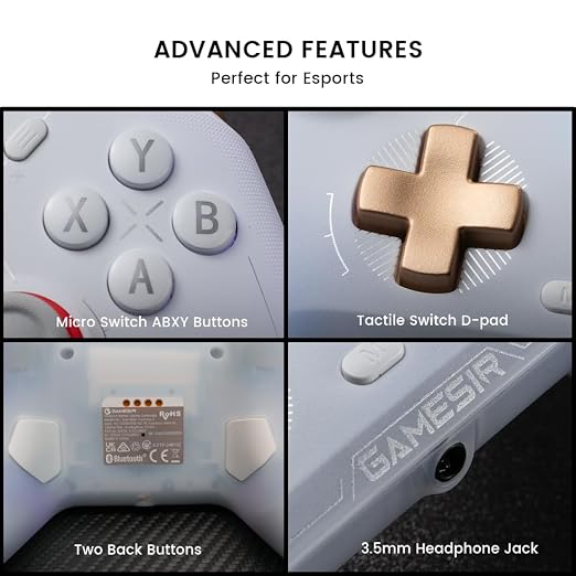 GameSir Cyclone 2 Wireless PC Controller — 1000Hz Polling Rate, TMR Joysticks, Hall Effect & Micro 2-in-1 Triggers, PC Gaming Controller for PC/Android/Switch/Switch 2 with Charging Dock(White)