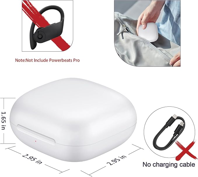 Replacement Charging Case Compatible for Powerbeats Pro, Charger Case with Bluetooth Pairing Sync Button, 700 mAh Built-in Battery, Capable of Charging 3 Times