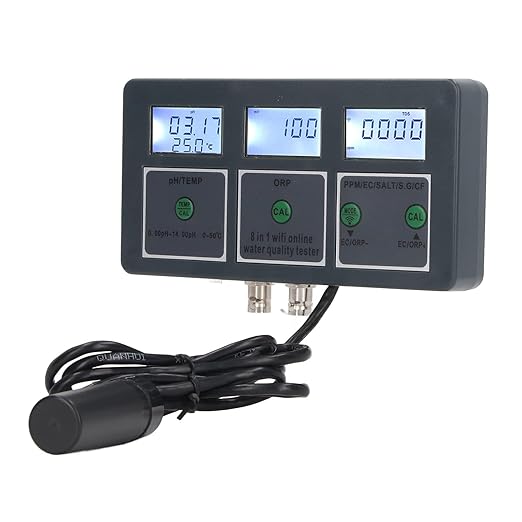 Water Quality Tester 8 in 1 Digital Meter for Aquarium Hydroponics Laboratories with Online APP Monitoring