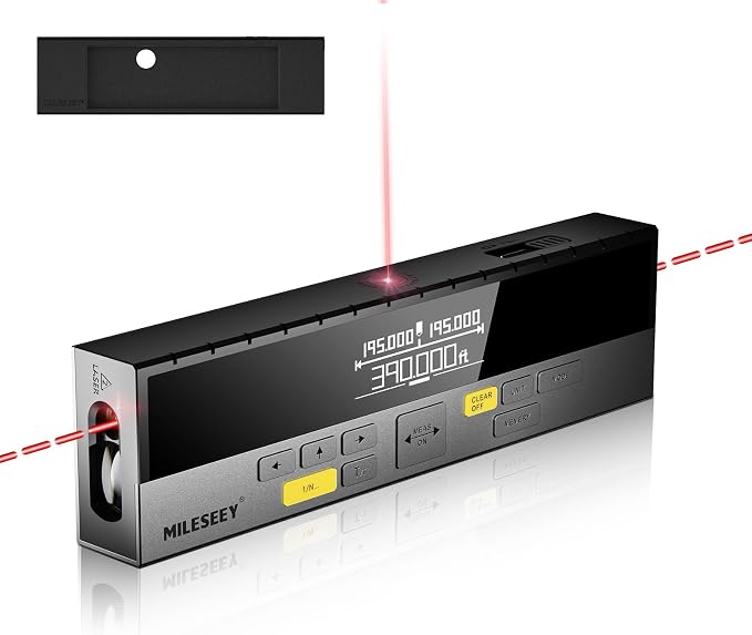MiLESEEY DP20 Pro Dual Laser Measuring Tool, 390Ft Laser Measurement Tool with Middle Laser Reference, Rechargeable Laser Distance Measure with APP,Gen-2 Backlit Display Ft/in/M Units Laser Measure