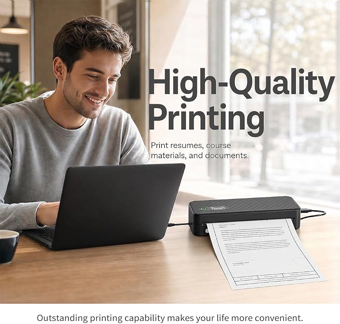 Portable Thermal Printer for Laptop, and 100 Sheets Thermal Paper