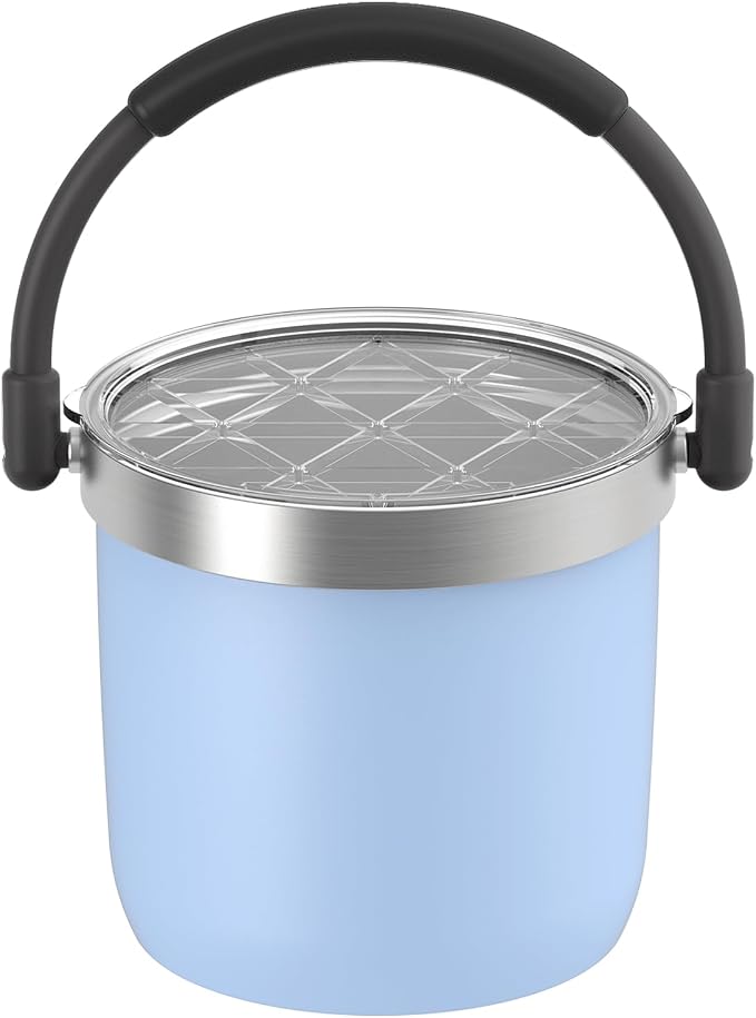 256 oz / 7L Insulated Ice Bucket with Lid and Handle, Stainless Steel Beverage Bucket for Beer, Wine & Champagne, Double Wall Vacuum Cooler for Parties, Patio & Outdoor Entertaining