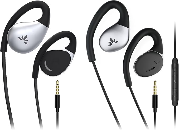 Avantree Resolve –3.5mm AUX Wired Open-Ear Earbuds (Small & Large Sizes) | Comfort Fit, Aware Listening, Over-Ear Hook Headphones for Office, Home, Outdoor Use