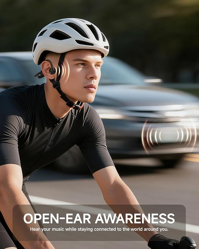 PSIER Bone Conduction Headphones, 2026 Upgrade Bluetooth 6.0 Open Ear Headphones, 10Hrs Playtime Wireless Earbuds with Mic, 23g Lightweight Comfort, IPX5 Waterproof Running Headphones for Gym, Outdoor