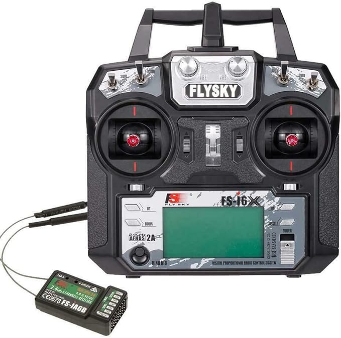 FLYSKY FS-i6X 10CH 2.4GHz RC Transmitter Controller with FS-iA6B Receiver Upgrade Cable for RC Boat Racing Drone (Mode_2)