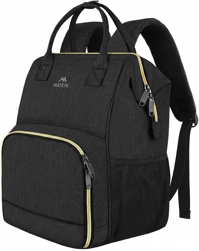 MATEIN Lunch Backpack for Men Women, 17 Inch Large Insulated Cooler Backpack, Water Resistant Lunch Box Back Pack Travel Laptop for Men Teacher Work Picnic College Nurse, Black