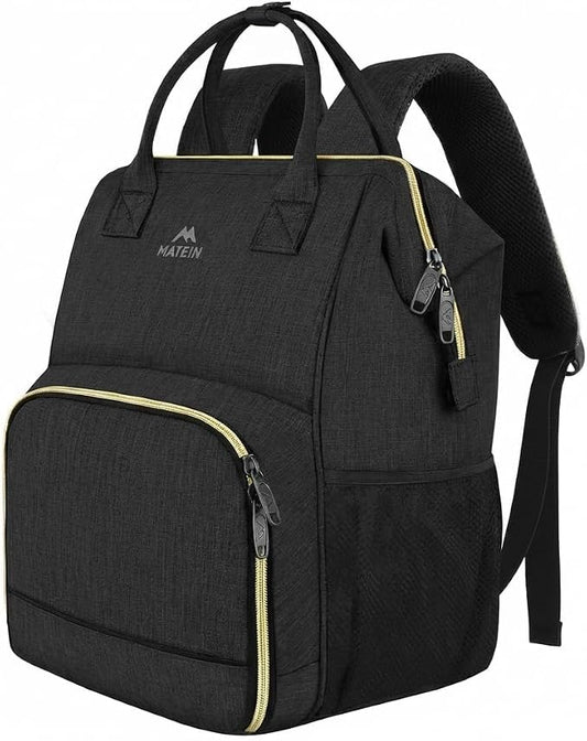 MATEIN Lunch Backpack for Men Women, 17 Inch Large Insulated Cooler Backpack, Water Resistant Lunch Box Back Pack Travel Laptop for Men Teacher Work Picnic College Nurse, Black