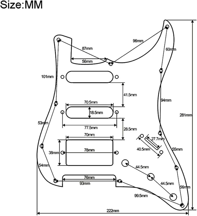 SAPHUE Prewired ST Pickguard Coil Pickups Adjustable Big Screws Loaded Electric Guitar Pickguard for Fender Strandard Straocaster Guitar Parts (SSH,Black)