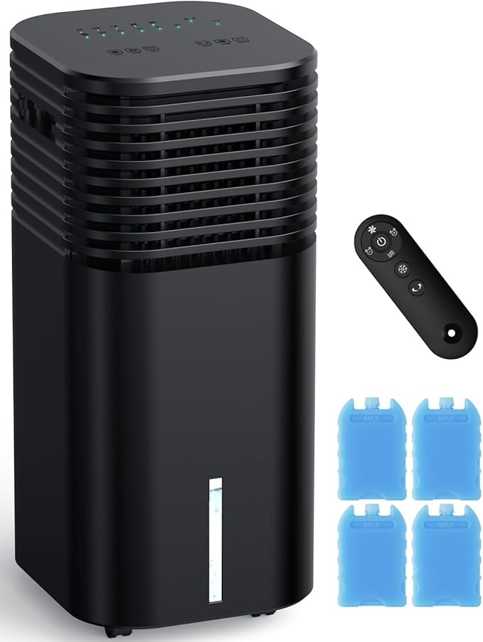 FANCOLE Windowless Portable Air Conditioners with 4Modes & 3Speeds, 15H Timer for Smart Auto-off, 2Gal Tank for 20H Cooling, Evaporative Air Cooler 17 FT Remote, 120° Swing Swamp Cooler No Hose Needed