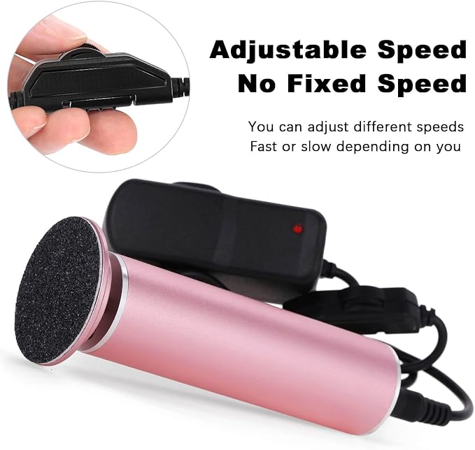 Electric Callus Remover for Feet Adjustable Speed, Powerful Foot Scrubber Electric Foot Callus Remover Heel File with 60PCS Sanding Discs Pedicure Tools for Feet Dead Skin Foot Grinder, Pink
